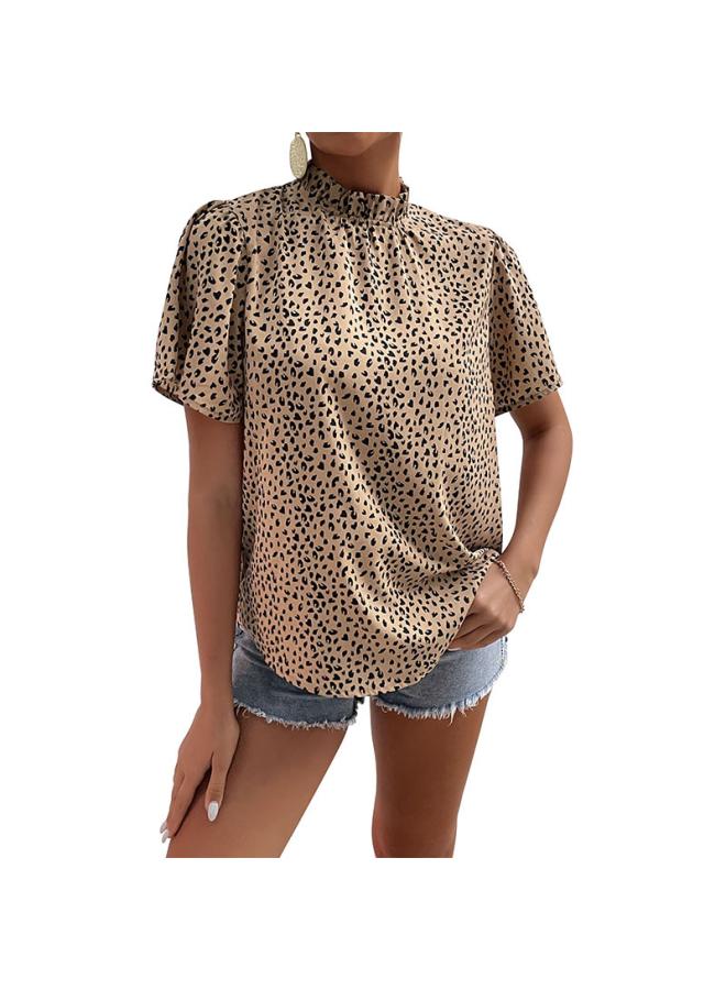 VUELO Summer New European And American Top Short-sleeved Design Sense Niche Fashion Leopard Print Shirt - Image 5