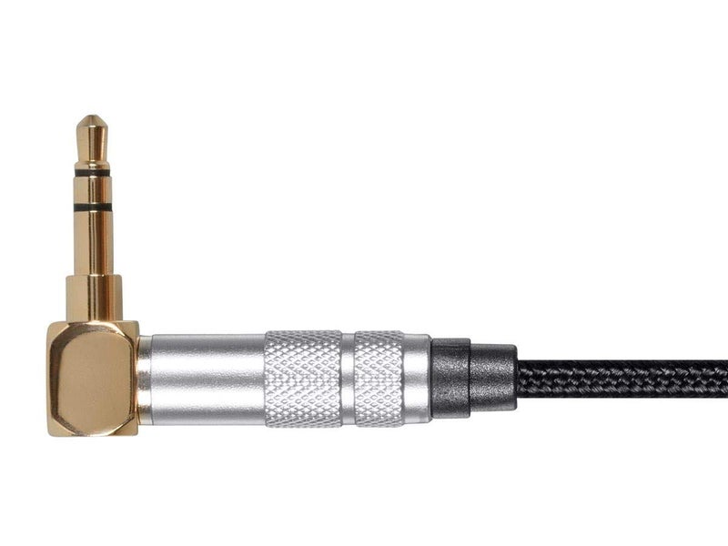 Monoprice Monolith Dual 2.5mm to 3.5mm Headphone Cable - 6 Feet - Black With Braided Auxiliary Audio Cord Works With M1060, M1060C, M565, M565C Black/Silver - Image 2