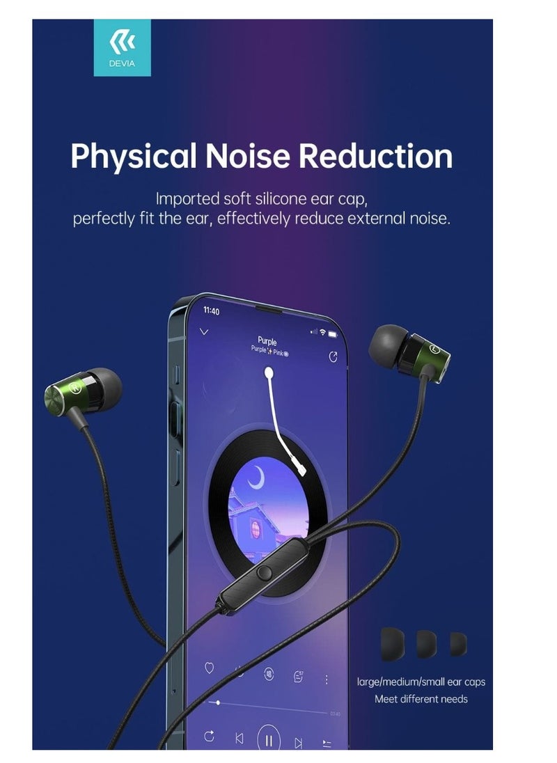 devia - METAL EARPHONE KINTONE SEIRES FROM DEVIA WITH 90 DEGREE PLUG 3.5MM Perfect for HD calls and games - WHITE - Image 1