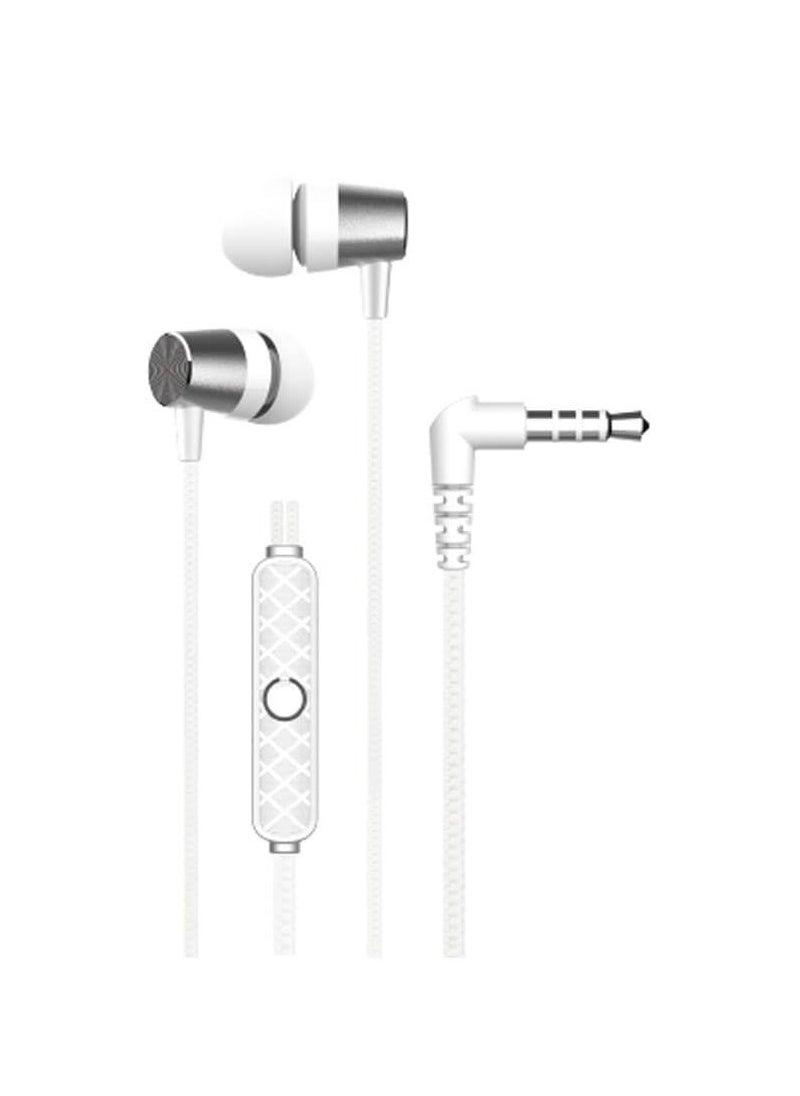 devia - METAL EARPHONE KINTONE SEIRES FROM DEVIA WITH 90 DEGREE PLUG 3.5MM Perfect for HD calls and games - WHITE - Image 1