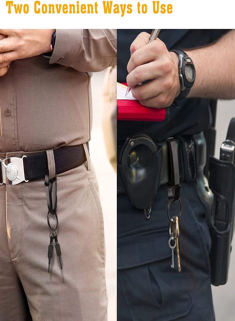 Zikra Stainless Steel Men's Waist Car Keychain, Stealth Metal Key Holder for Duty Belt, Special for Police and Fire Agencies Duty Belt, Double Side Quick Release Key Holder with Detachable Keyring (2Pcs ) - Image 4