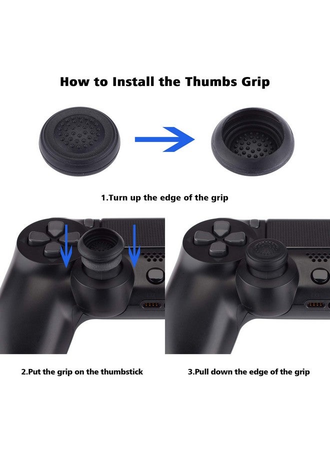 playvital Guardian Edition Midnight Blue Soft Anti Slip Controller Silicone Case Cover For Ps4, Rubber Protector Skins With Joystick Caps For Ps4 Slim For Ps4 Pro Controller - Image 4