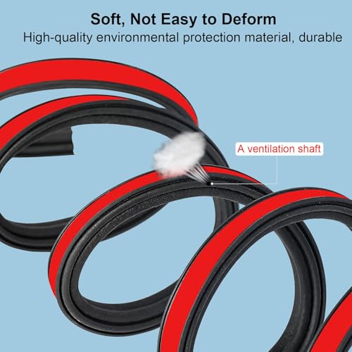 Xfopz 52.5Ft Car Door Seal Strip for Car Weather Stripping Universal Self Adhesive Small Auto Door Soundproofing Weatherstrip for Small Vehicles Sedan Compact SUV (Medium 12 * 11mm) - Image 3