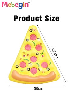 MEBEGIN 180*150cm Inflatable Pool Float, Giant Pizza Swimming Pool Floating, Pizza Slice Inflatable Mat with Realistic Printing, Water Floating Raft, Giant Pool Lounger, Fun Pool Accessories, Made of High Quality PVC, Suitable for Any Summer Themed Party, Beach, Sea, Pool and Water Park  - Image 3