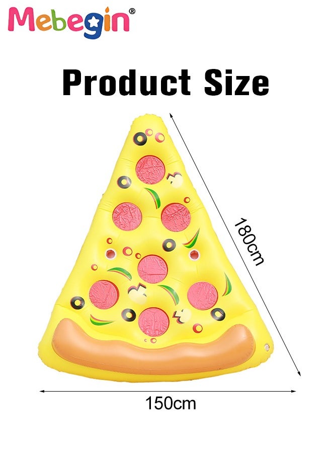 MEBEGIN - 180*150cm Inflatable Pool Float, Giant Pizza Swimming Pool Floating, Pizza Slice Inflatable Mat with Realistic Printing, Water Floating Raft, Giant Pool Lounger, Fun Pool Accessories, Made of High Quality PVC, Suitable for Any Summer Themed Party, Beach, Sea, Pool and Water Park - Image 1