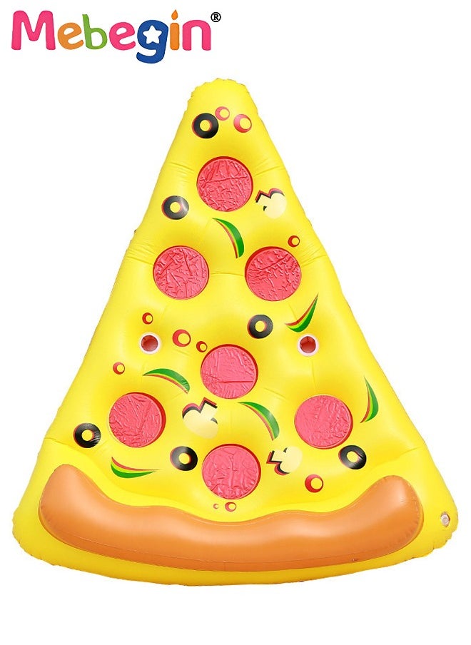 MEBEGIN - 180*150cm Inflatable Pool Float, Giant Pizza Swimming Pool Floating, Pizza Slice Inflatable Mat with Realistic Printing, Water Floating Raft, Giant Pool Lounger, Fun Pool Accessories, Made of High Quality PVC, Suitable for Any Summer Themed Party, Beach, Sea, Pool and Water Park - Image 1
