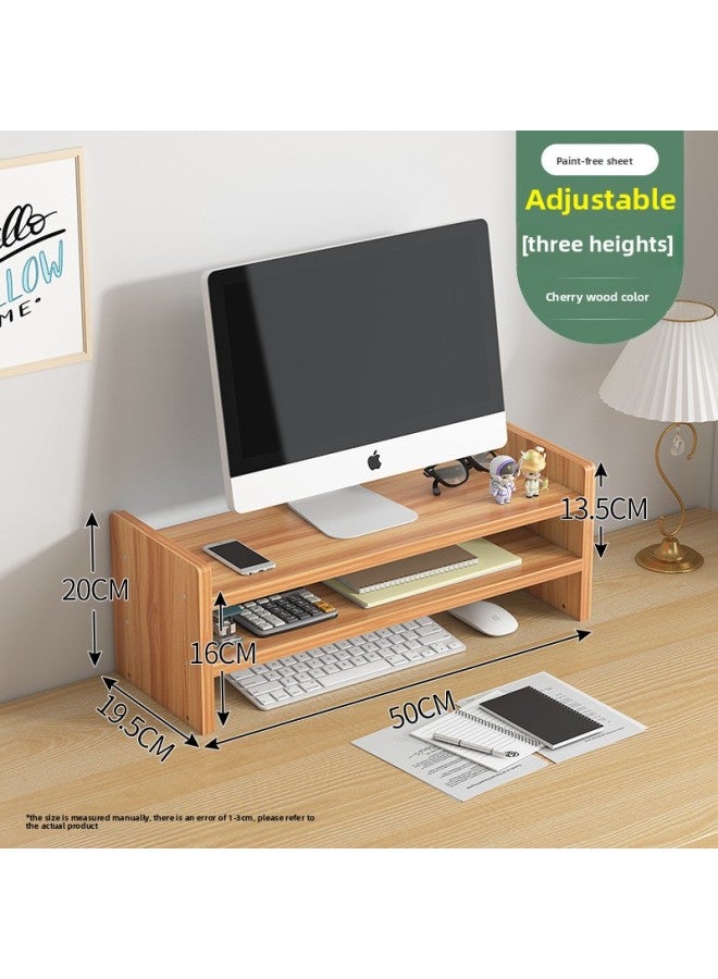 Monitor Stand Computer Elevated Rack Desktop Pad High Base Shelf Storage Keyboard Office Desktop Storage Rack-Color:Sakura Color 【three Levels Of Height Adjustable】