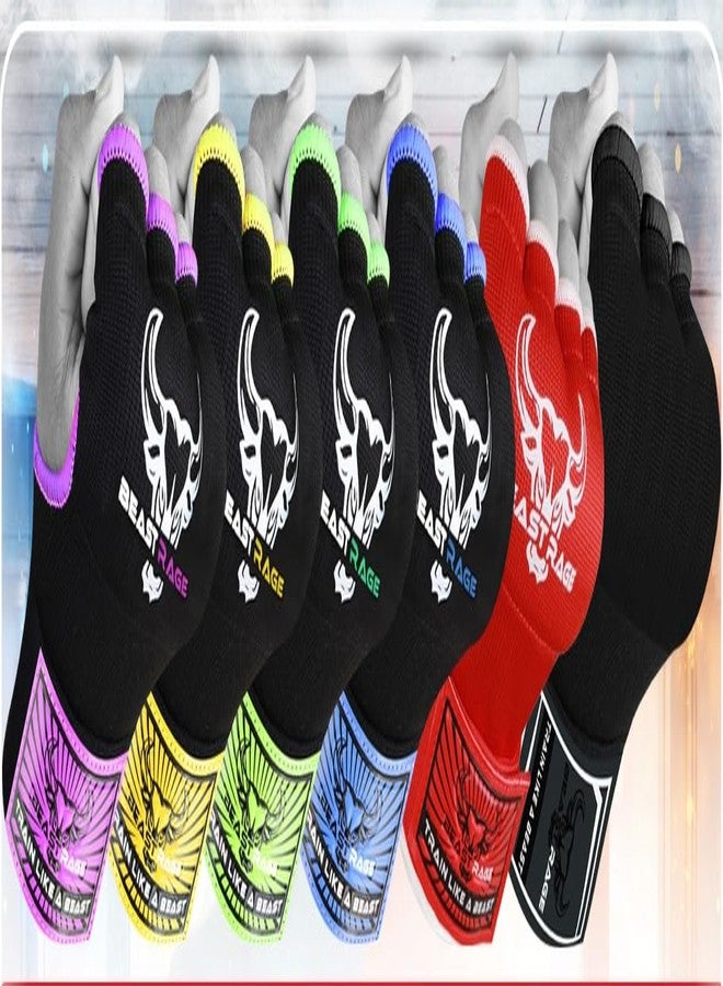 BEAST RAGE Boxing Wraps Hand Gel Gloves MMA 75cm Long Wrap Padded Elasticated Quick Boxing Punching Bag Training Muay Thai Hand Wraps set UFC Bandages For Mens Ladies kids (Kids Junior, Black) - Image 5