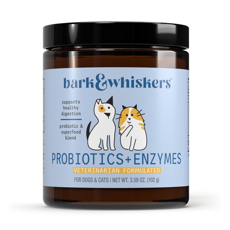 Dr. Mercola Bark & Whiskers Probiotics + Enzymes - Supports Digestive Health & Immune System - Probiotic Supplement for Cats & Dogs - 60 Scoops - Image 1