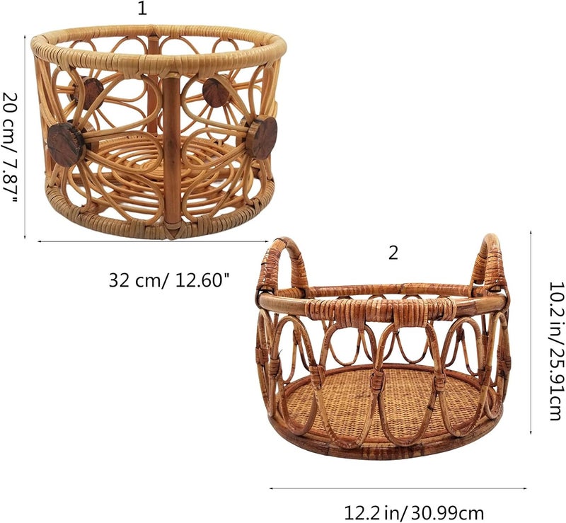 Newborn Photography Props Vintage Rattan Basket Creates Warm and Comfortable Scenes for Memorable Photos Chair Vintage Rattan Basket for Newborn Photography Props Unique - Image 4