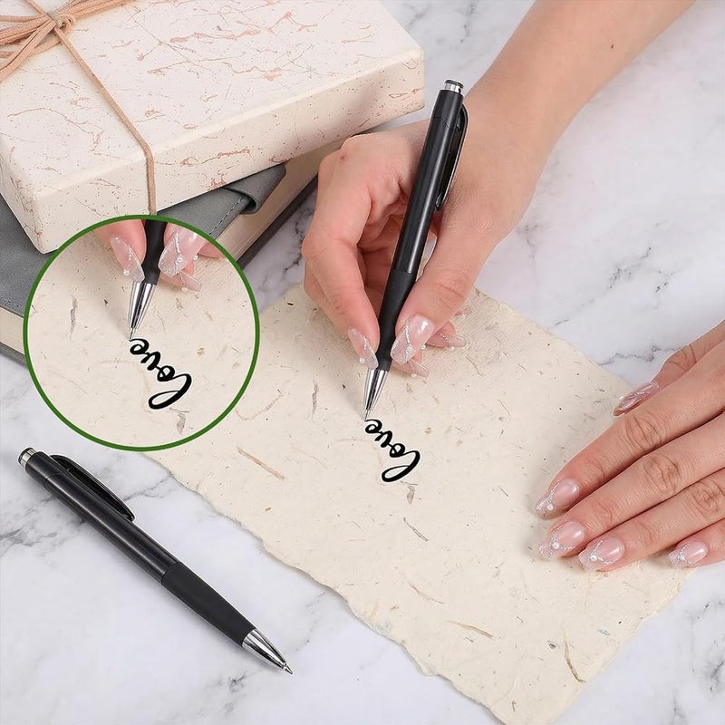 Molain 8Pcs Black Ballpoint Pens, 0.7mm Writing Pen Black Ink Ball Point Pens Retractable Writing Pen with Soft Grip for Smooth Writing Office Home Supplies and Gifts - Image 4
