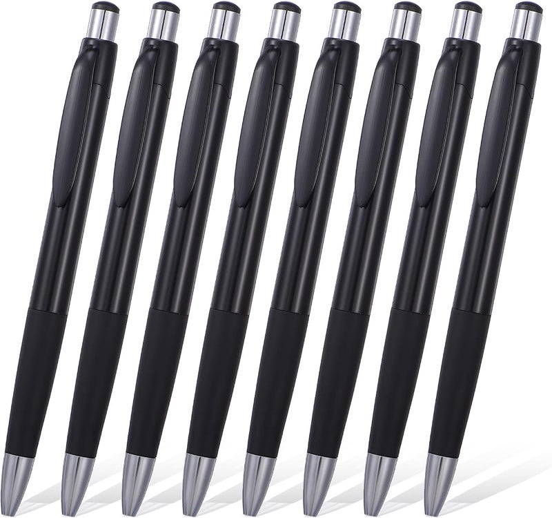 Molain 8Pcs Black Ballpoint Pens, 0.7mm Writing Pen Black Ink Ball Point Pens Retractable Writing Pen with Soft Grip for Smooth Writing Office Home Supplies and Gifts - Image 1