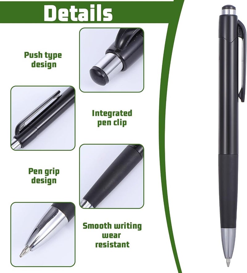 Molain 8Pcs Black Ballpoint Pens, 0.7mm Writing Pen Black Ink Ball Point Pens Retractable Writing Pen with Soft Grip for Smooth Writing Office Home Supplies and Gifts - Image 3