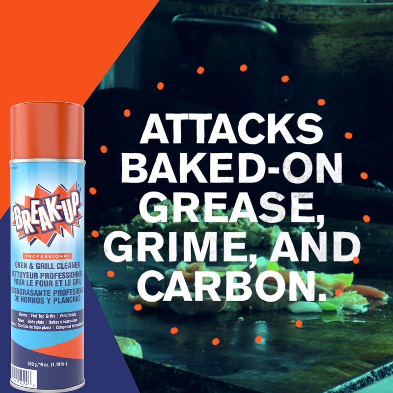 Diversey break Up Professional Oven & Grill Cleaner, Heavy Duty Spray Removes Baked on Grease, Aerosol, 19-Ounce - Image 3