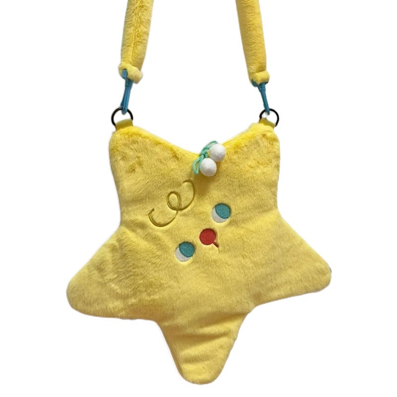 Cute Cartoon Star Velvet Crossbody Bag - Image 5