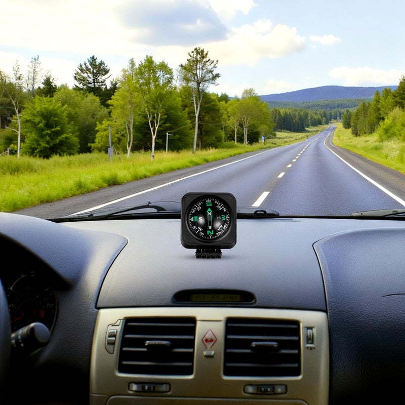بوصلة سيارة قابلة للتعديل مع حامل للوحة القيادة لتوجيهات القيادة والملاحة الخارجية - Image 5