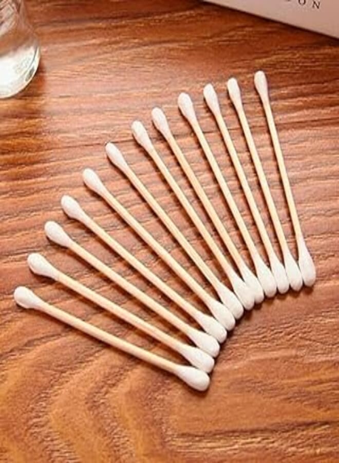 Cotton and Bamboo Wood Ear Care Sticks 100 Pieces - Multi Color