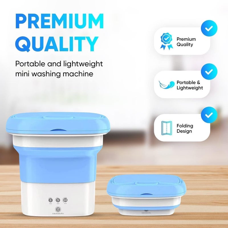 WEADFAX WEADFAX SeMi AuToMaTiC FoLdInG 9L SmAlL MiNi WaShInG MaChInE WiTh DrYeR DeEp CLeAnInG FoR UnDeRwEaR WaShINg MaChInE  - Image 2