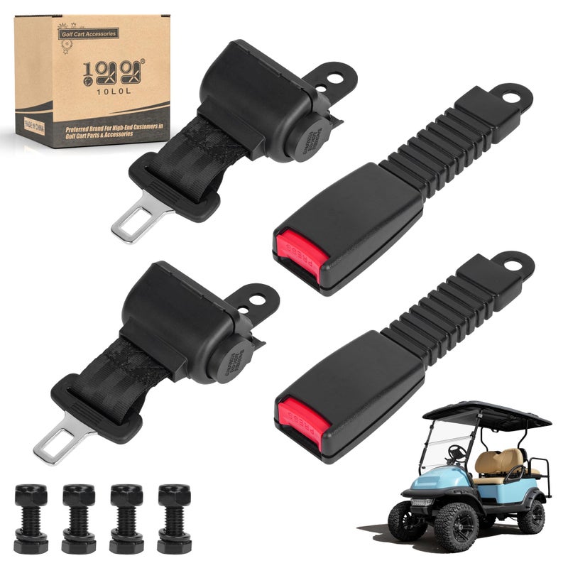 10L0L Retractable Golf Cart Seat Belts4764  Universal Retractable Seat Belts for Yamaha EZGO Club Car Go Kart UTV Set of 2