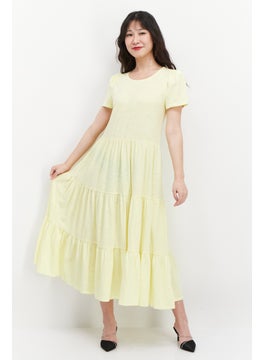 Women Plain Midi Dress, Yellow - pzsku/Z9F4ABDB0E66017FE2BFDZ/45/_/1727187811/9e746915-8c88-4953-8f29-5d444eadf581