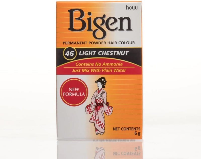 Bigen Permanent Powder Hair Color 46 Light Chestnut No Ammonia Pack of 2