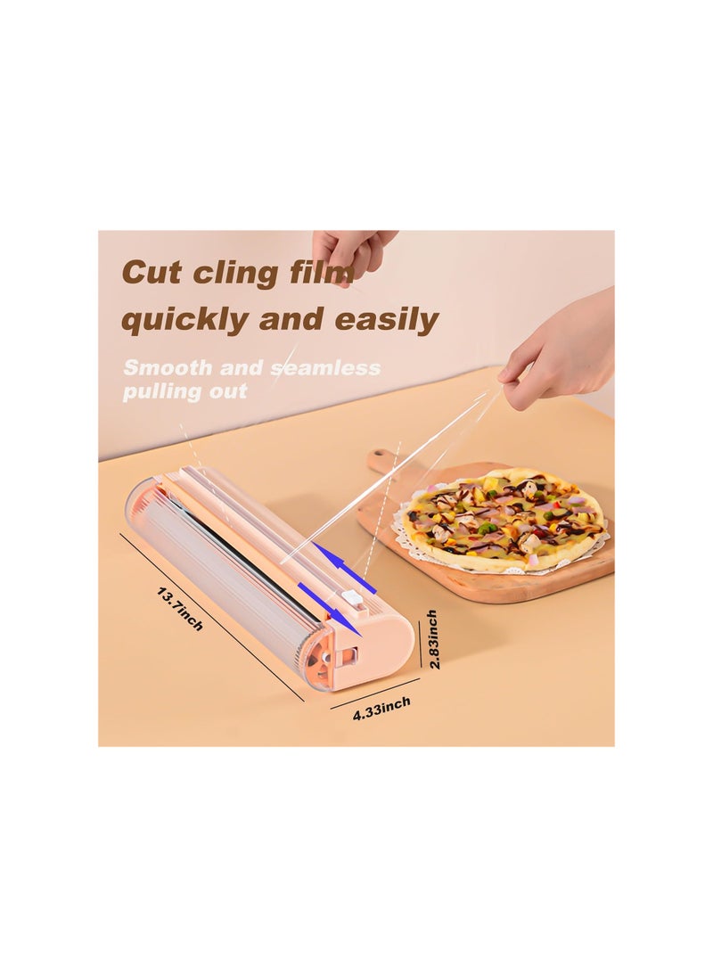 Generic - 2-in-1 Magnetic Plastic Wrap Dispenser with Cutter, Aluminum Foil and Cling Wrap Organizer for Kitchen Storage, Upgraded Refillable Cling Film Holder for Easy Access and Organization. - Image 1