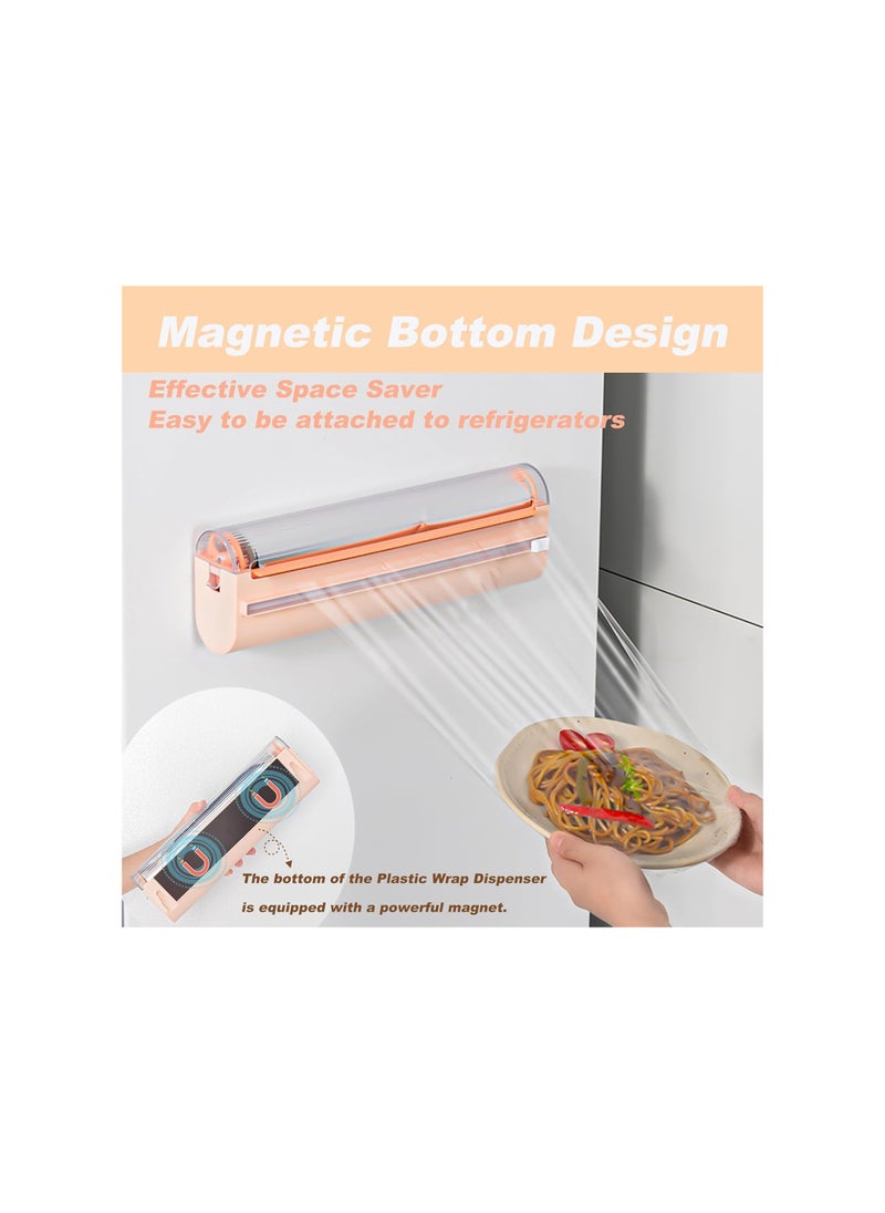 Generic - 2-in-1 Magnetic Plastic Wrap Dispenser with Cutter, Aluminum Foil and Cling Wrap Organizer for Kitchen Storage, Upgraded Refillable Cling Film Holder for Easy Access and Organization. - Image 1
