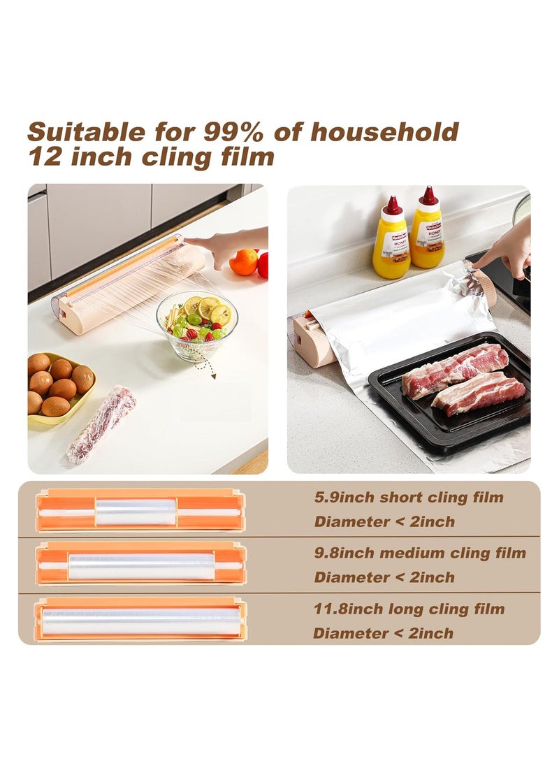 Generic - 2-in-1 Magnetic Plastic Wrap Dispenser with Cutter, Aluminum Foil and Cling Wrap Organizer for Kitchen Storage, Upgraded Refillable Cling Film Holder for Easy Access and Organization. - Image 1