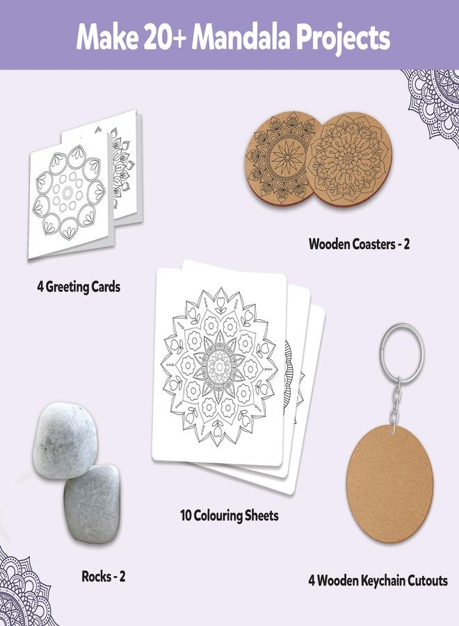 Little Berry Mandala Madhubani Painting Kit | Ultimate Mandala Art Kit for Adults | All-Inclusive Art and Craft Kit for Girls | Create 20+ Projects | Gifts for Girls Age 10-12 - Image 4