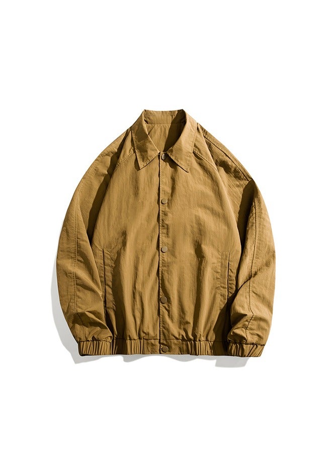 NIBEMINENT Men's Casual Jacket Brown - Image 2