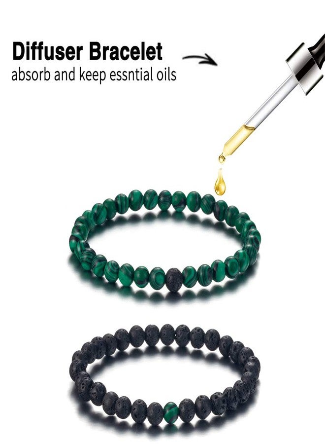 Softones 6MM Lava Rock Aromatherapy Anxiety Essential Oil Diffuser Beads Bracelet for Women Men,Friendship Couples Gifts Natural Stone Bracelets - Image 4