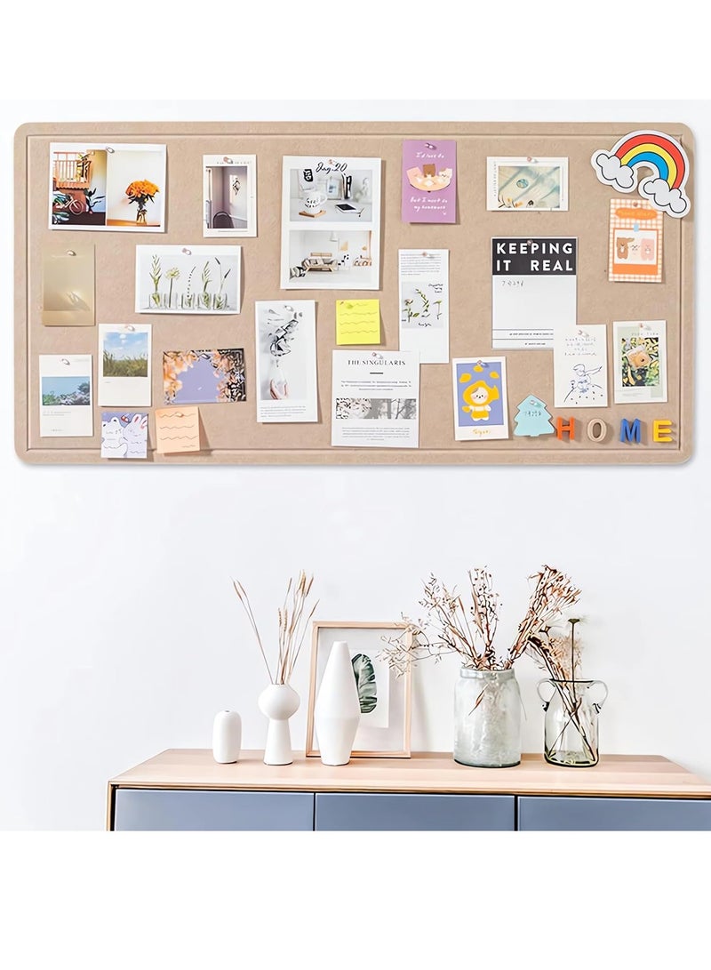VUCATIN Felt Bulletin Board Notice Board with Push Pins for Paste Notes Photos Schedules Decorative Picture Framed Display Board for School Home Kitchen & Office Walls (Brown 90 * 120cm) - Image 1