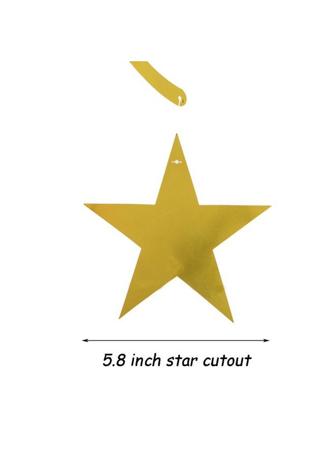 Adeer (Gold) - Gold Twinkle Stars Swirls Decorations Shiny Metallic Hanging Decorations Foil Stars Garland Wedding Favours Birthday Baby Shower Party Decorations, 30 pcs - Image 2