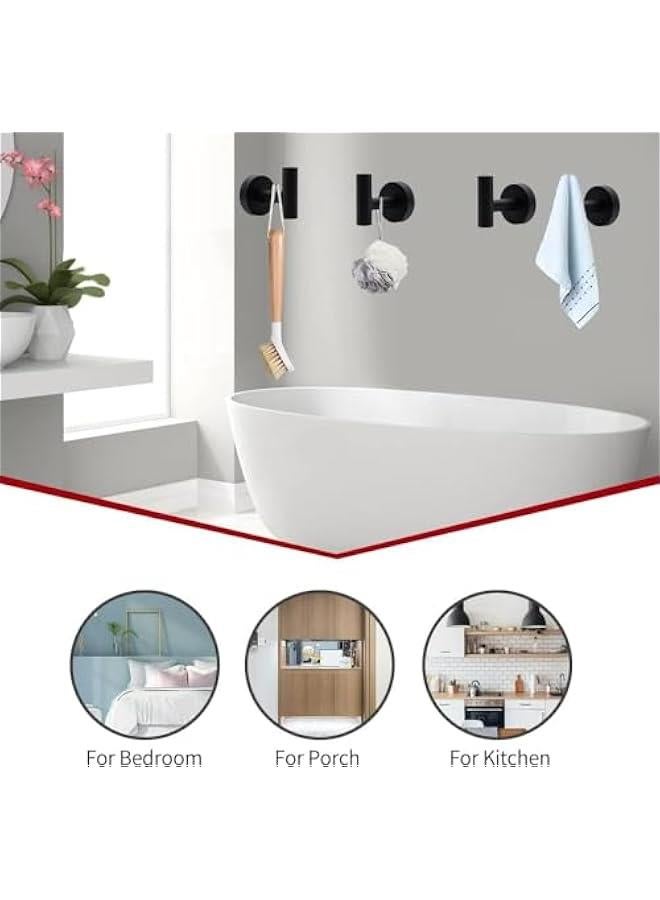 HOOKOR 5pcs Bathroom Hardware Set, Matte Black/Brushed Nickel/Brushed Gold Bathroom Hardware Set, Including Hand Towel Bars, Toilet Paper Holders, Towel Rings, Robe Towel Hooks (Black)  - Image 4