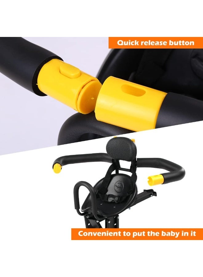 Soofam Child Bicycle Seat Bike Front Baby Seat Kids Saddle with Foot Pedals Support Back Rest for MTB Road Bike - Image 5