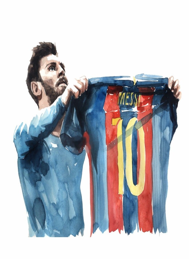 Sticker Yard Lionel Messi Jersey Vinyl Wall Sticker for Living Room/Bedroom/Office and All Decorative Wall Stickers Size 55X55CM - Image 1