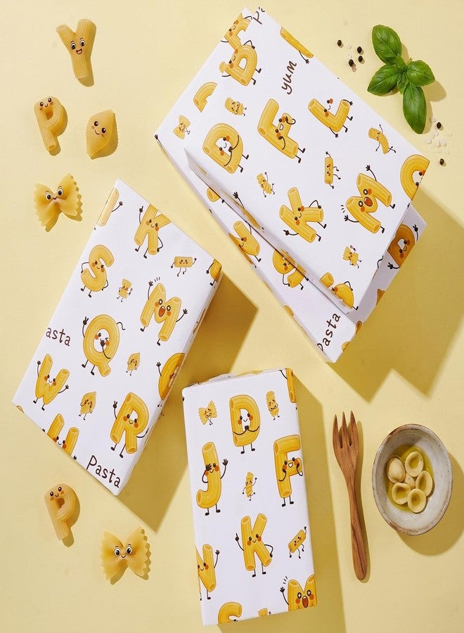 Liobelon Alphabet Pasta Wrapping Paper Roll, Cute Cartoon Letter Gift Wrap - Image 3