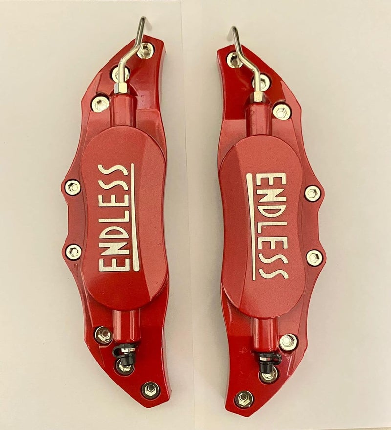 Caroxygen 2pcs Car Aluminum Endless Brake Caliper Protector Cover for Wheel Hub 14in-15in Small (25 Centimiter) - Image 3