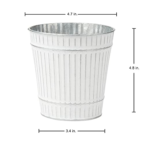 Briful 4.7" Galvanized Tin Planter Galvanized Metal Pail Rustic Decorative Metal Buckets Vintage Style Country Wedding Home Table Centerpiece Decorations Set of 6 - Image 2