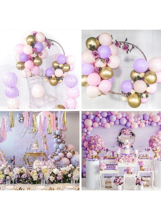 PartyWoo - Purple Pink Gold Balloons 60 Pcs 12 Inch Purple Balloons Light Pink Balloons Gold Metallic Balloons And Pink Balloons Purple Pink Balloons For Princess Birthday Party Purple Baby Shower - Image 1