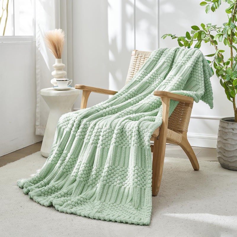 lifein Green Throw Blanket for Couch - Soft Boho Bed Throw Blanket  Fleece Cozy Blanket  Cute Fluffy Lightweight Blankets&Throws for Sofa Chair Home Decor Woman(50x60 Sage Green) - Image 5