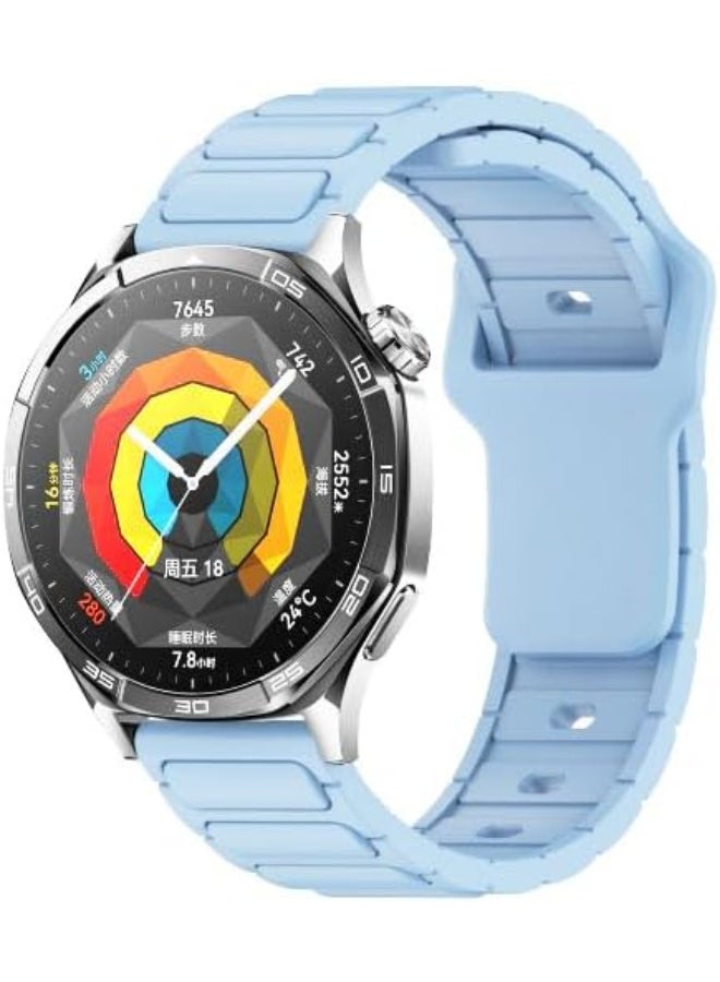 سوار سيليكون ٢٢ مم لساعات هواوي GT5 مقاس ٤٦ مم | GT5 Pro مقاس ٤٦ مم | GT4 مقاس ٤٦ مم | GT3 مقاس ٤٦ مم | GT2 مقاس ٤٦ مم | GT2 Pro | Watch 4/4 Pro | Watch 3/3 Pro | GT3 SE | GT3 Pro (أزرق فاتح) - Image 2