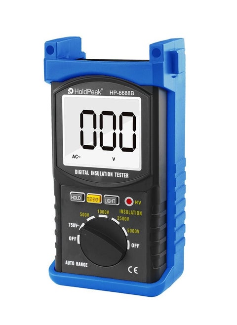 HOLDPEAK HP-6688B Digital Insulation Resistance Tester with Voltage 5000V, Insulation Resistance 200G ohms with Data Hold and Backlight Megohm Meter
