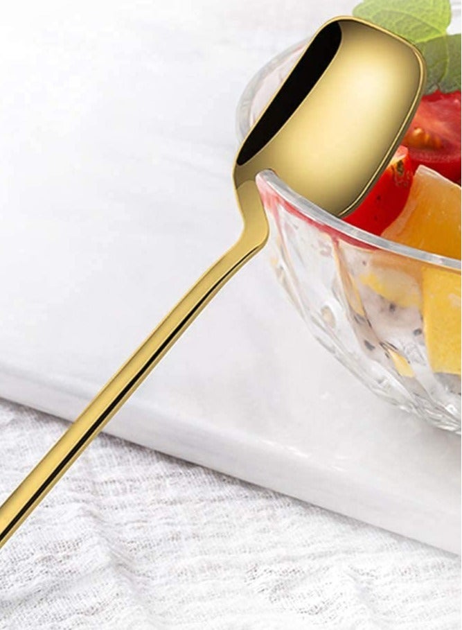 Excefore Espresso Spoons, Set of 6 Premium Food Grade Stainless Steel Small Spoons Gold Teaspoons Espresso Spoons Mini Spoons for Tasting, Sugar, Tea, Ice Cream - Image 5