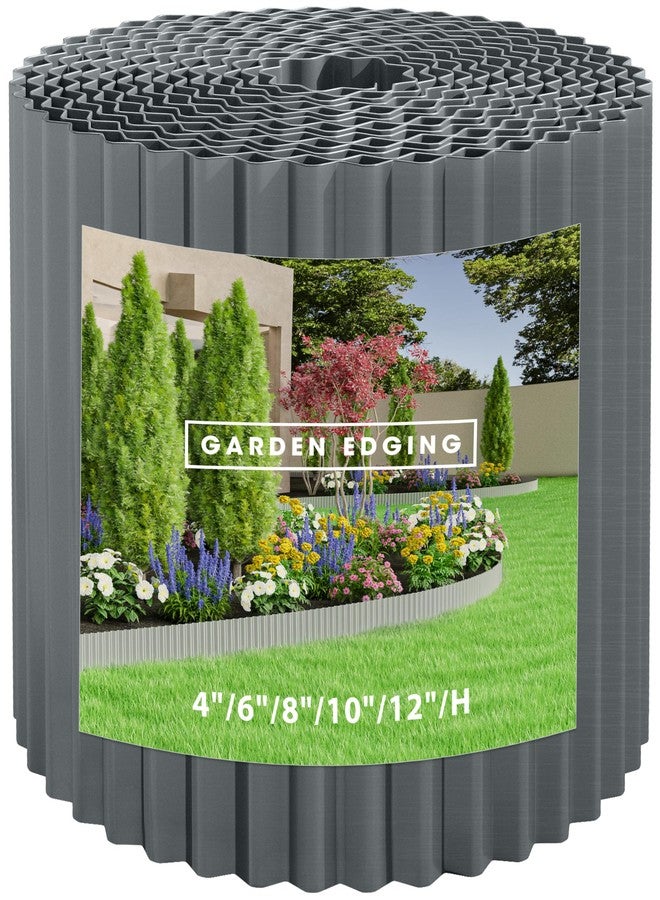 RRG Metal Garden Edging Border, Corrugated Steel Landscaping, DIY for Lawn (Black, 6 Inch x 20FT) - Image 1