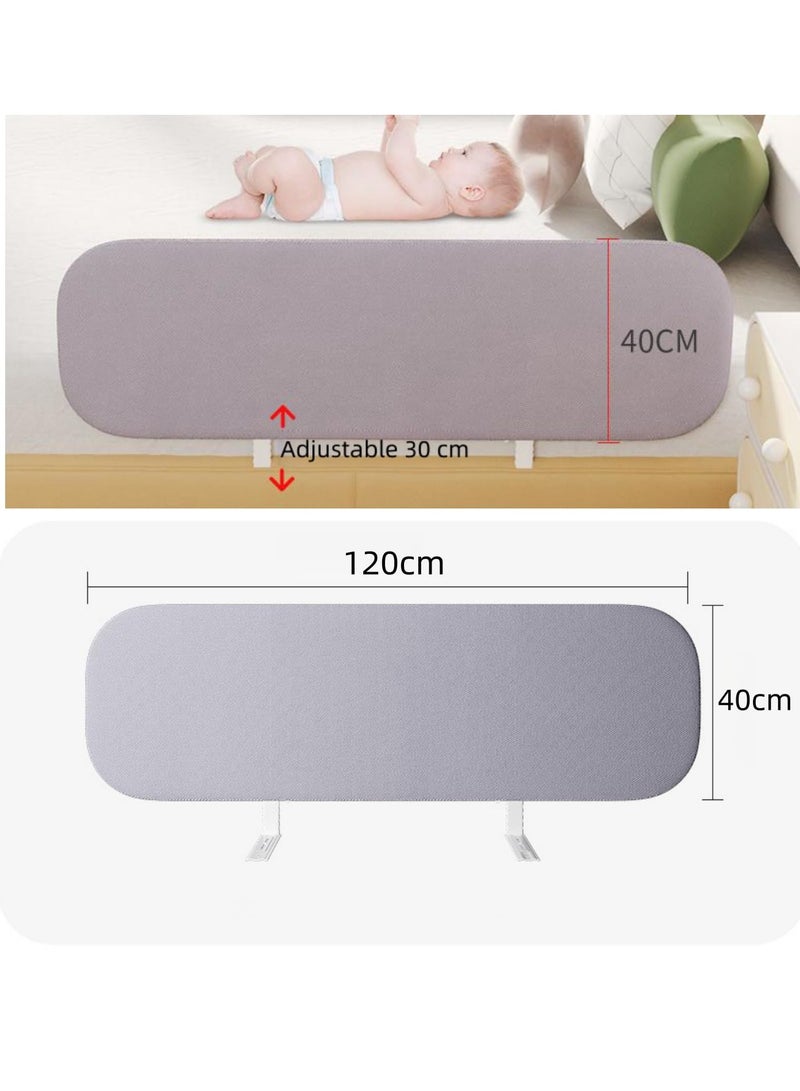 1 Pack Foldable Crib Rail Guard for Kids 120*40CM Adjustable Universal Toddler Bed Rails, Baby Falling Protector Fence Crib Bed Guard for Twin Full Size Queen u0026 King Beds Grey - Image 4