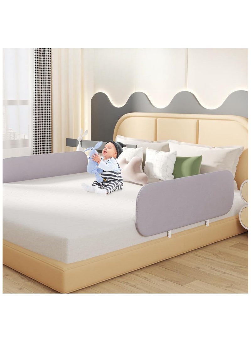 1 Pack Foldable Crib Rail Guard for Kids 120*40CM Adjustable Universal Toddler Bed Rails, Baby Falling Protector Fence Crib Bed Guard for Twin Full Size Queen u0026 King Beds Grey - Image 3