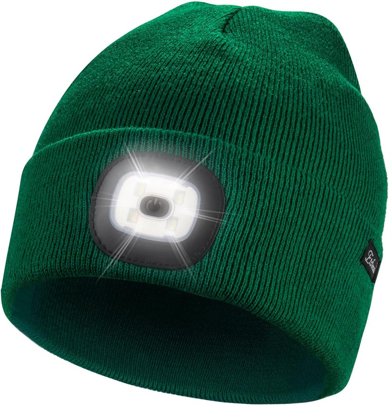 Etsfmoa Store Unisex Beanie with The Light Gifts for Men Dad Father USB Rechargeable Caps - Image 1