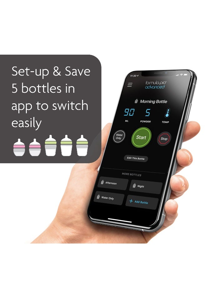 Baby Brezza Formula Pro Advanced WiFi Formula Dispenser - Automatically Mix a Warm Formula Bottle From Your Phone Instantly – Easily Make Bottle With Automatic Powder Blending Machine, Black - Image 4