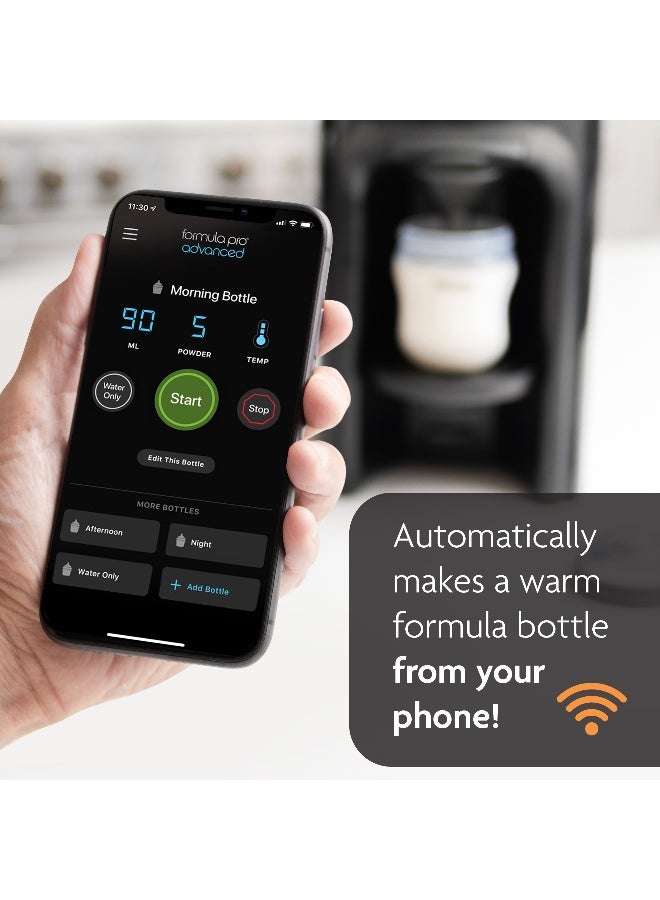 Baby Brezza Formula Pro Advanced WiFi Formula Dispenser - Automatically Mix a Warm Formula Bottle From Your Phone Instantly – Easily Make Bottle With Automatic Powder Blending Machine, Black - Image 3